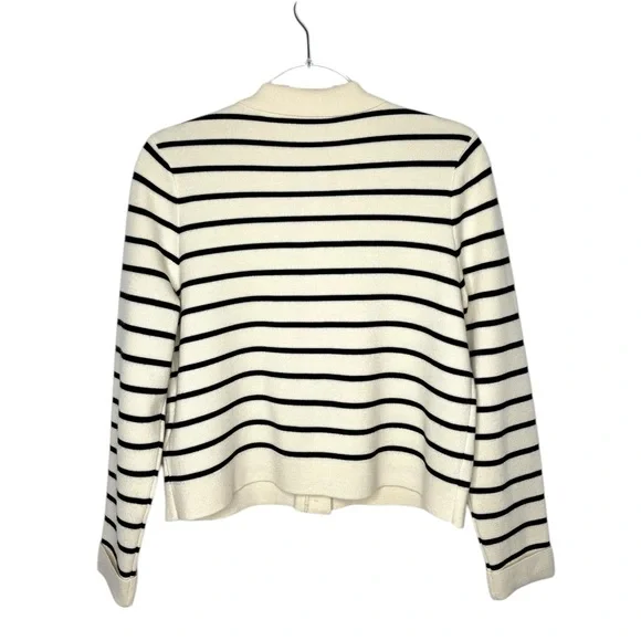 Sezane | NWOT Betty Cardigan in Navy/Ecru Stripe RARE OG Gold Buttons Small - Picture 7 of 14